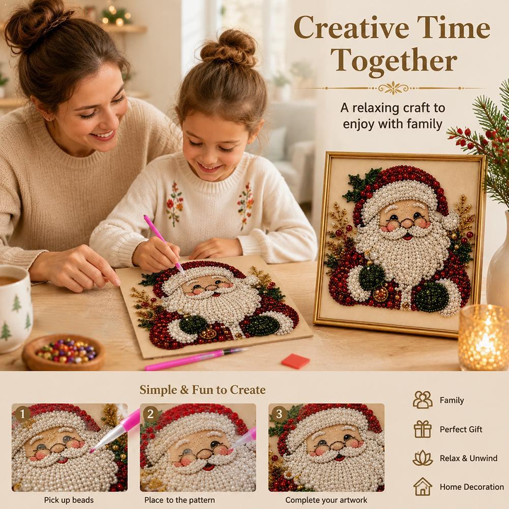 Christmas Santa Claus Pearl Ar - Resin Art Work recension och pris