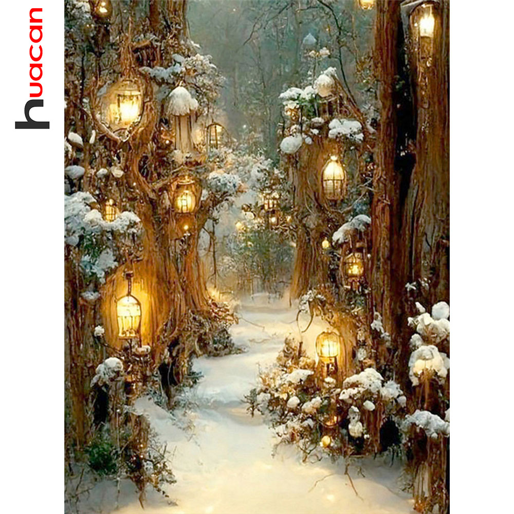Huacan Diy Diamond Mosaic Wint - Resin Art Wallpaper recension och pris