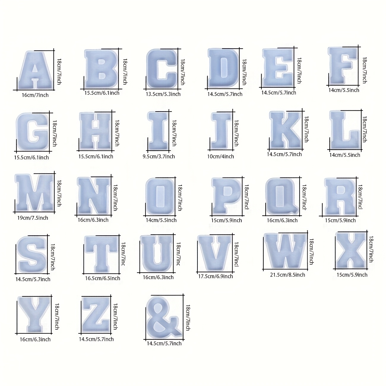 7-Inch Large Letter Resin Mold - Resin Art Alphabet recension och pris